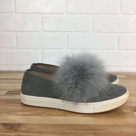 STEVE Madden flats loafers grey feathers size 8.5 - Picture 3 of 15